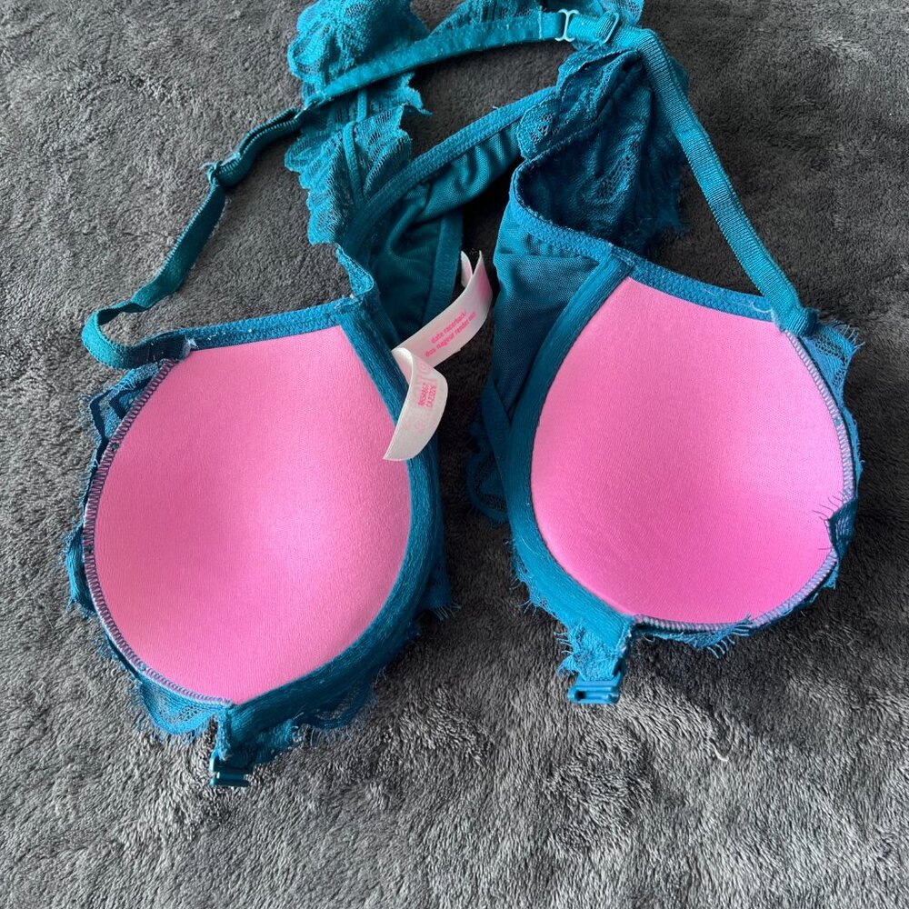 Pink by Victoria Secret Sexy‎ Tee Lightly Lined Front-Close Lace Demi Bra in 34B - Picture 5 of 5